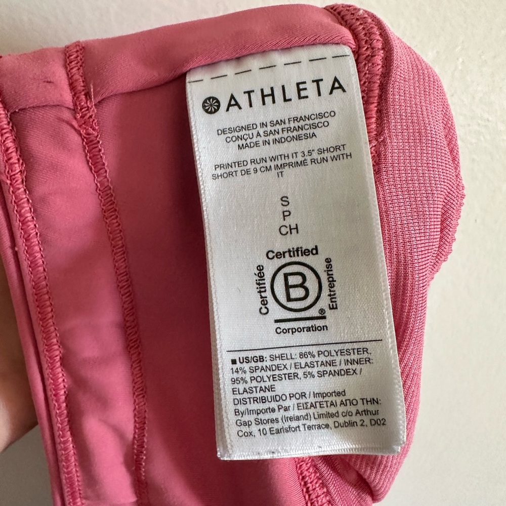 Athleta Pink Printed Run with It 3.5” Short Athletic Running Shorts size Small - Picture 10 of 11